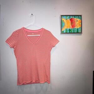 GAP Women's Striped V-Neck T-Shirt Size Small